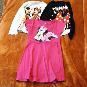 Minnie Mouse Girls Size 4T Bundle Shirts And Dress